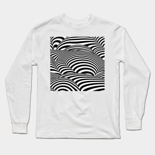 2D look Strips Art black and white Long Sleeve T-Shirt